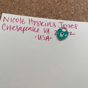 Blue enamel Tiffany charm heart used